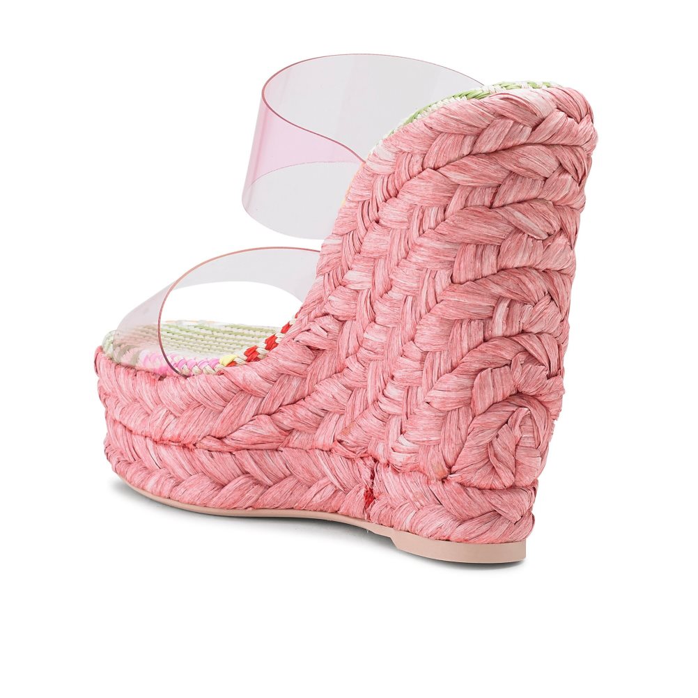 Russell & Bromley Iceberg Perspex Espadrille Kilklack Dam Rosa | MLOVX-3542