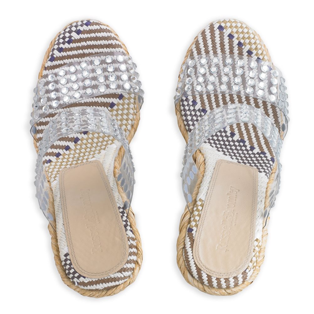 Russell & Bromley Iceberg Perspex Espadrille Kilklack Dam Silver | SPOID-7925