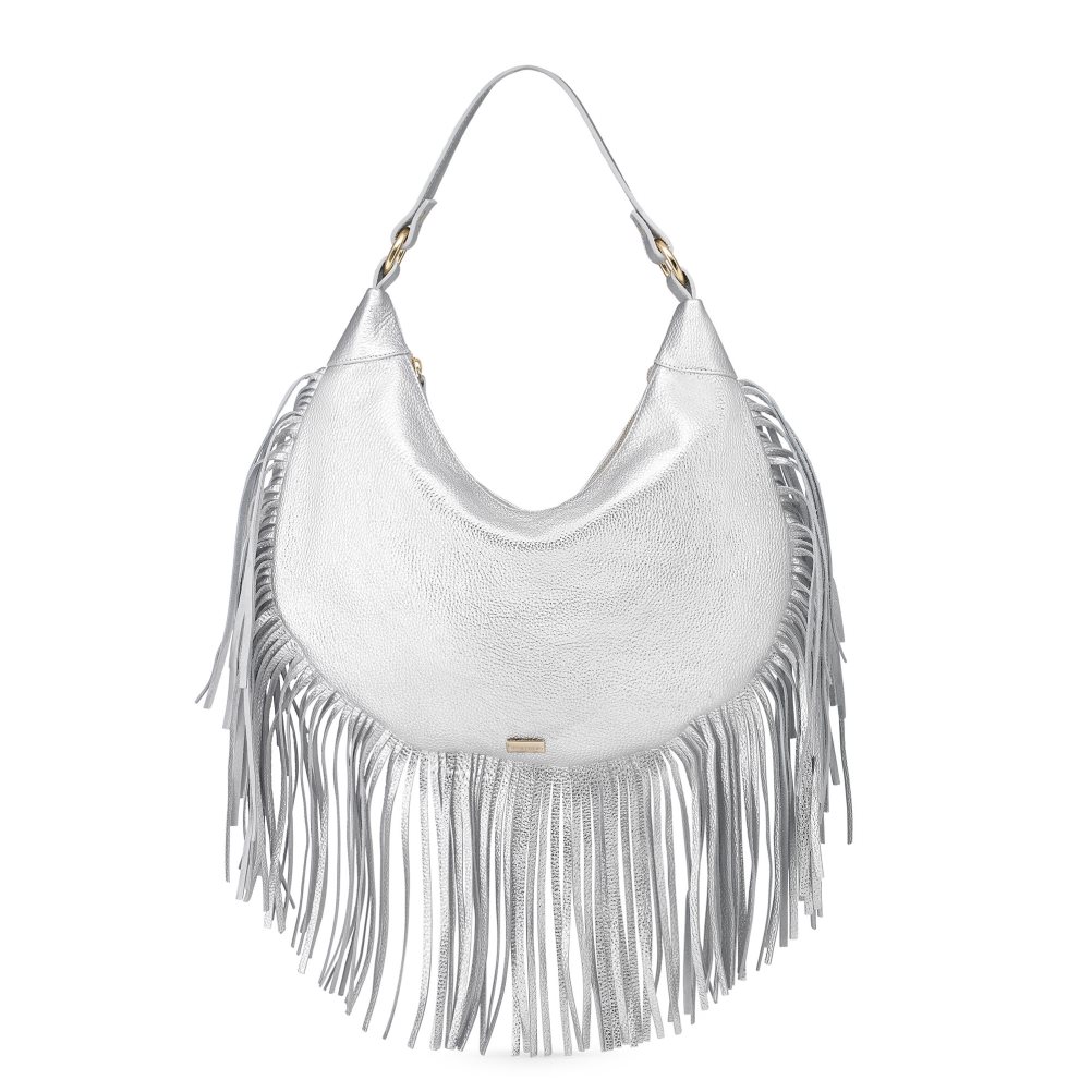 Russell & Bromley Indie Fringed Axelväska Dam Silver | LARYH-3156