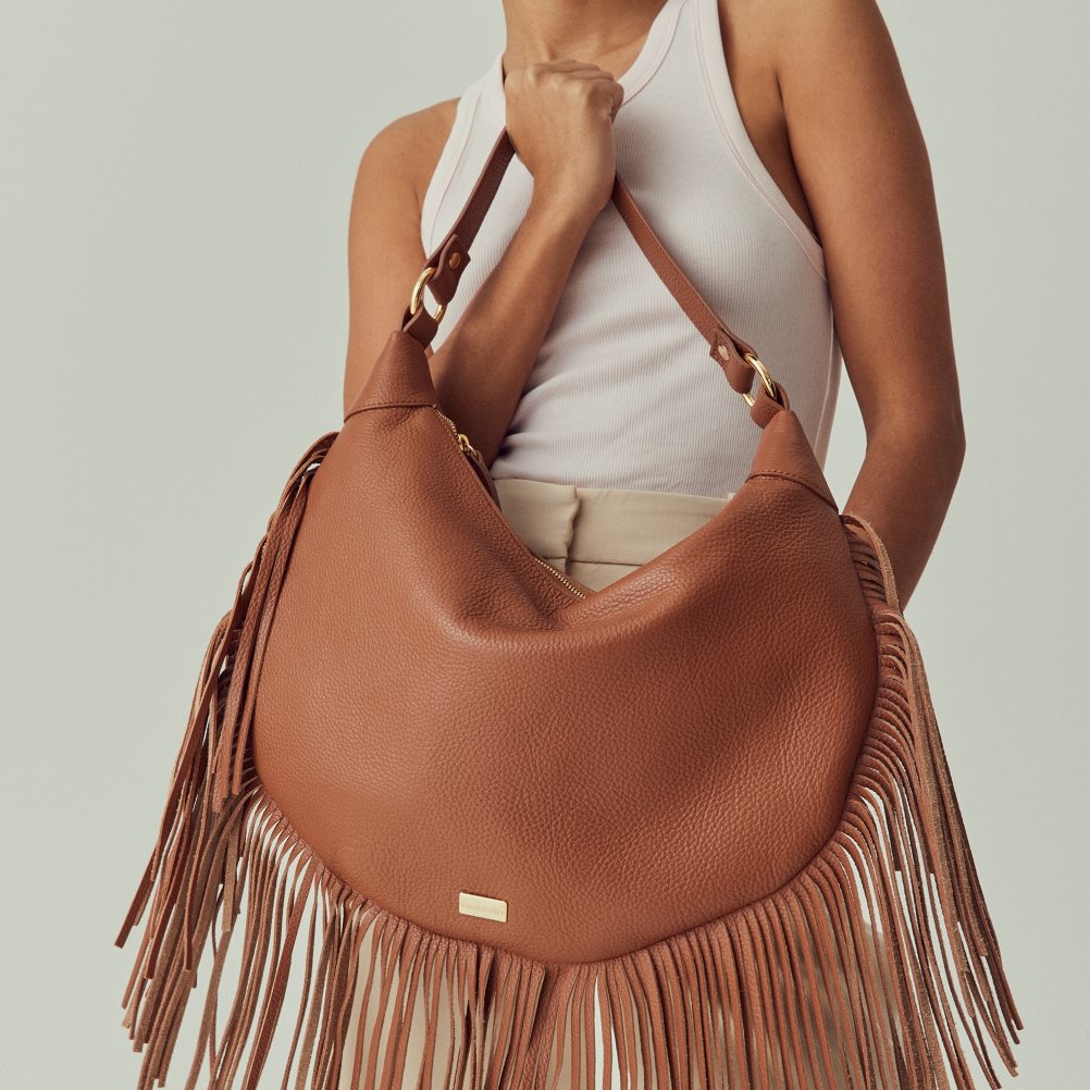 Russell & Bromley Indie Fringed Axelväska Dam Bruna | ZPKUY-3647