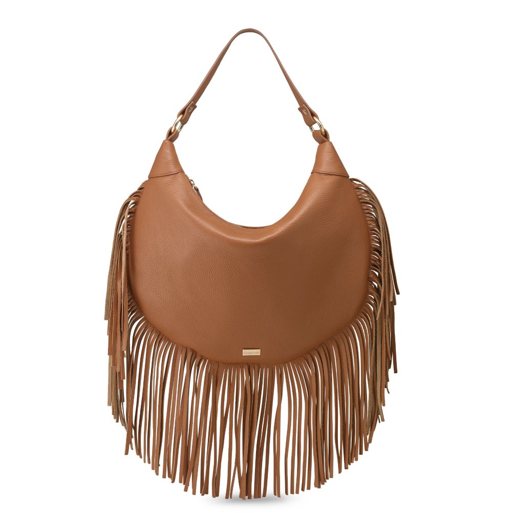 Russell & Bromley Indie Fringed Axelväska Dam Bruna | ZPKUY-3647