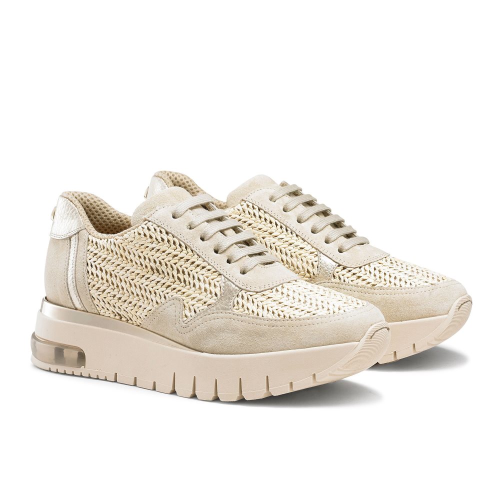 Russell & Bromley Island Hop Raffia Runner Sneakers Dam Grå | VKZBH-4107