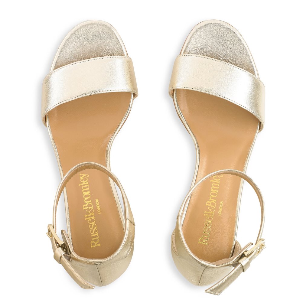 Russell & Bromley Ittakestwo Block Sandaler Klack Dam Guld | GZRVU-0156