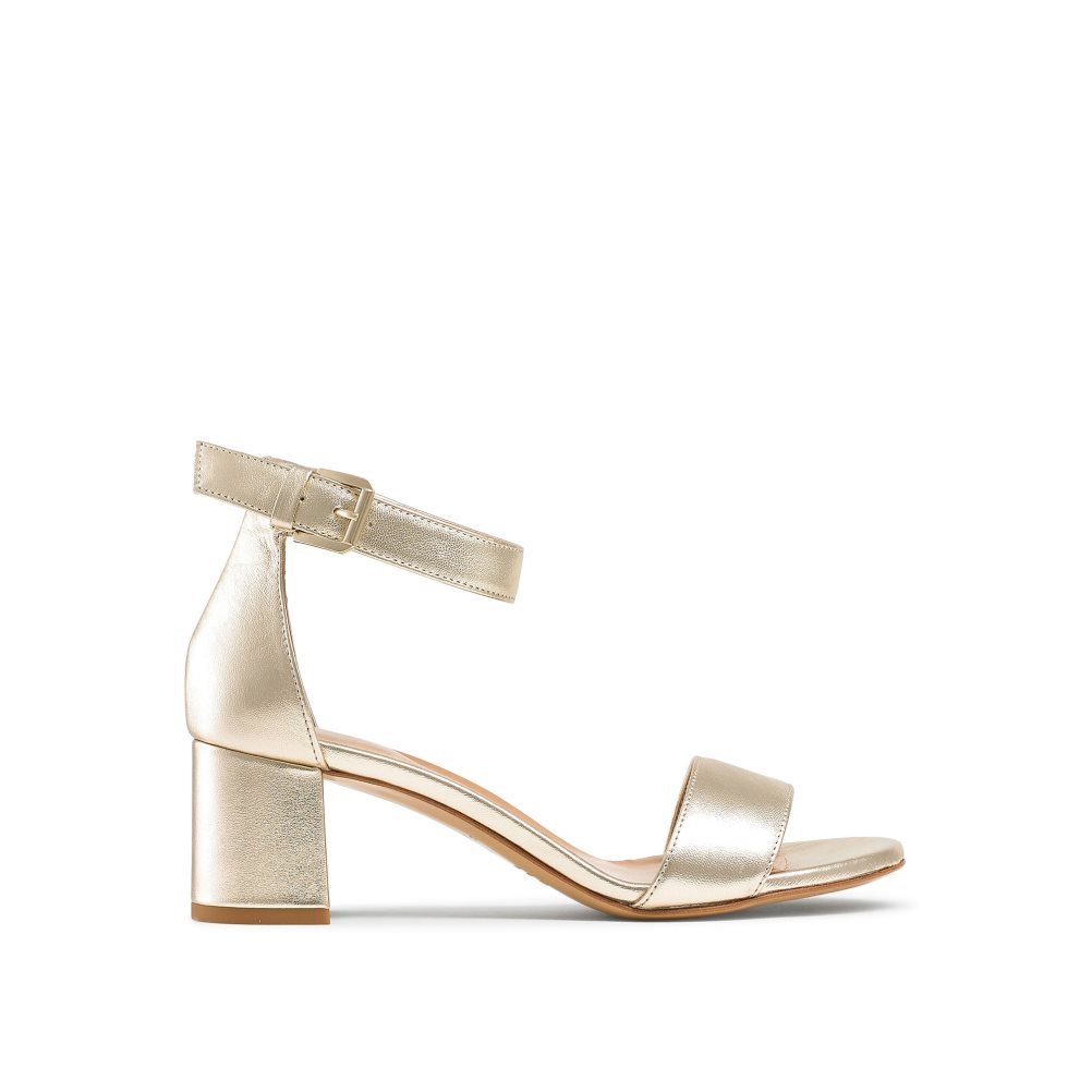 Russell & Bromley Ittakestwo Block Sandaler Klack Dam Guld | GZRVU-0156