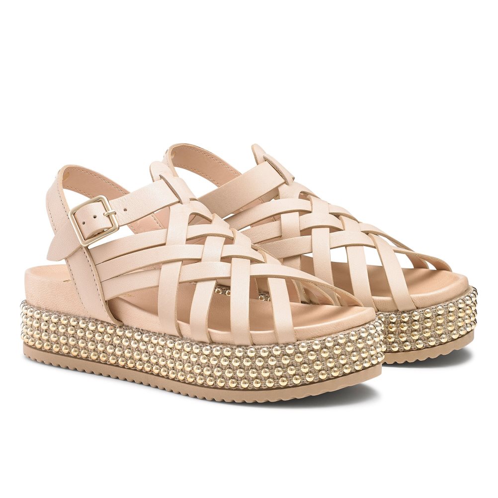 Russell & Bromley Jackpot Fisherman Platta Sandaler Dam Rosa | GRTZD-0923
