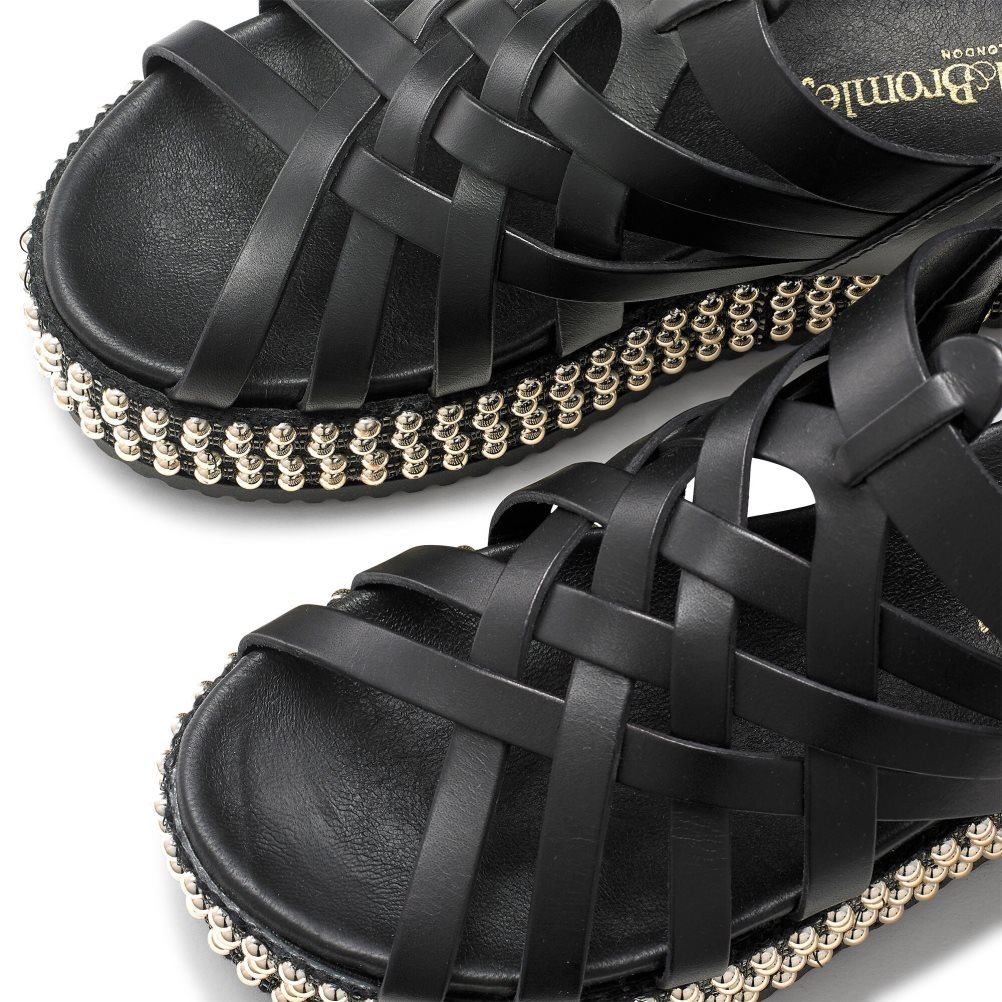 Russell & Bromley Jackpot Fisherman Platta Sandaler Dam Svarta | TDIQH-1250
