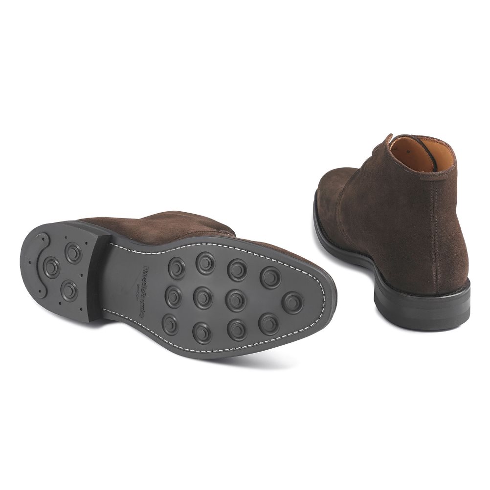 Russell & Bromley Jermyn Laced Ökenboots Herr Choklad | YWDUF-3547