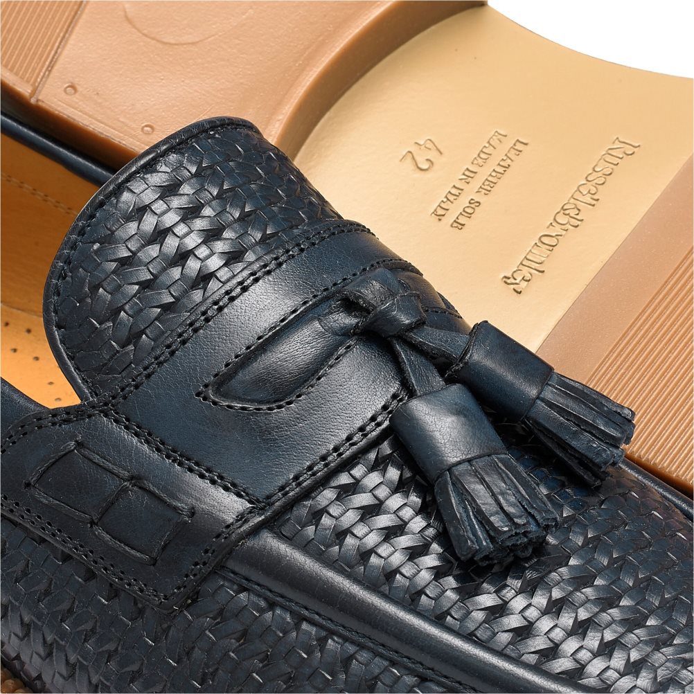 Russell & Bromley Keeble 4 Tassel College Formella Skor Herr Marinblå | CBXUY-1769