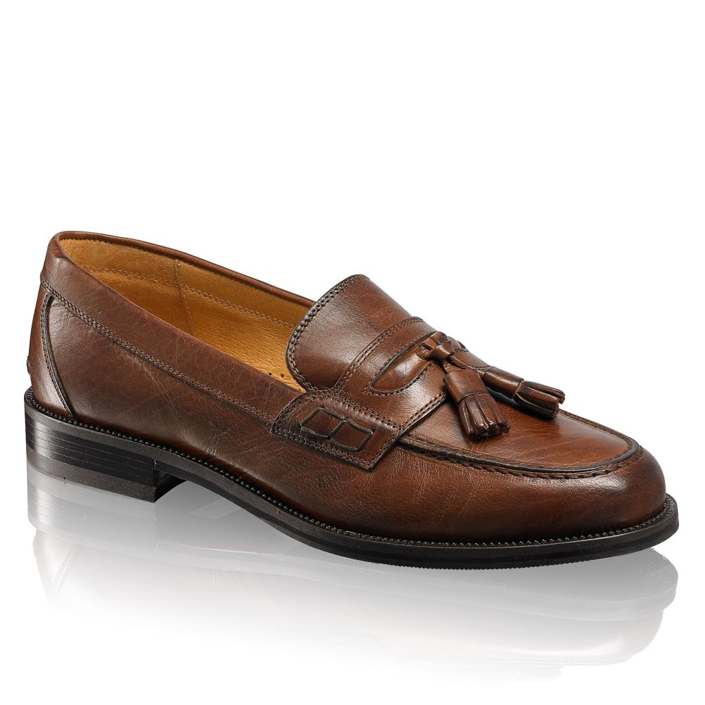 Russell & Bromley Keeble 4 Tassel College Formella Skor Herr Mörkbruna | JHWEB-8352