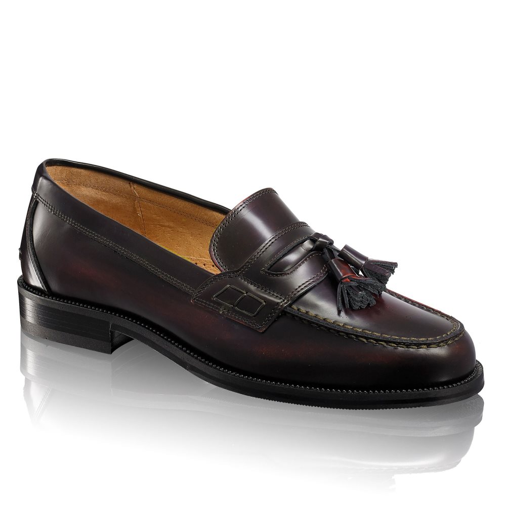 Russell & Bromley Keeble 4 Tassel College Formella Skor Herr Vinröda | PXTHR-7391