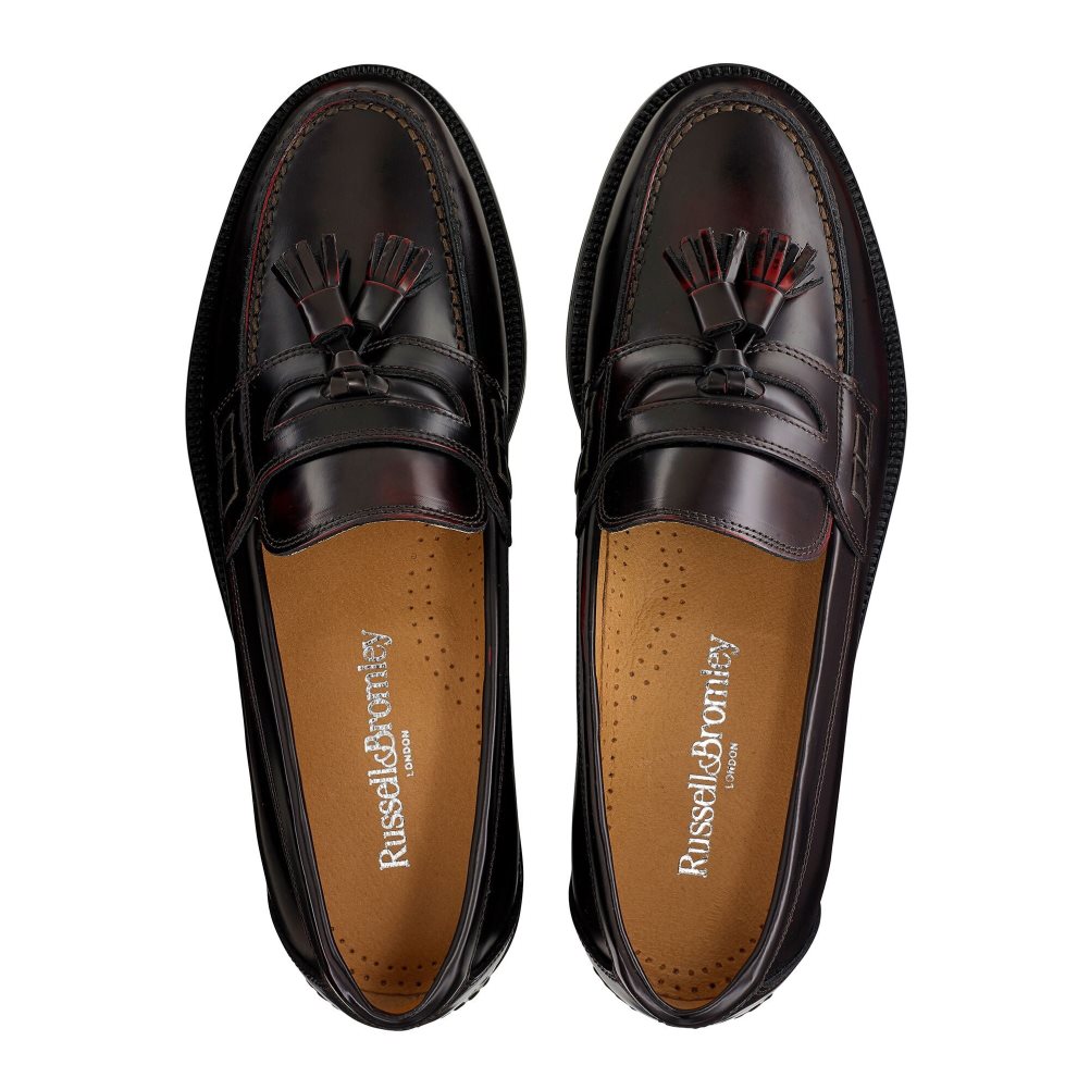 Russell & Bromley Keeble 4 Tassel College Formella Skor Herr Vinröda | PXTHR-7391