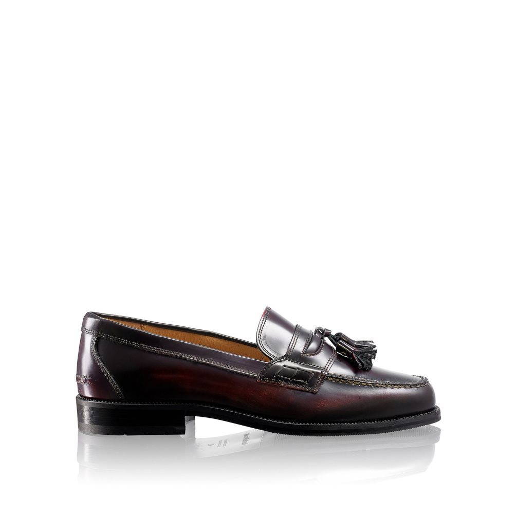 Russell & Bromley Keeble 4 Tassel College Formella Skor Herr Vinröda | PXTHR-7391