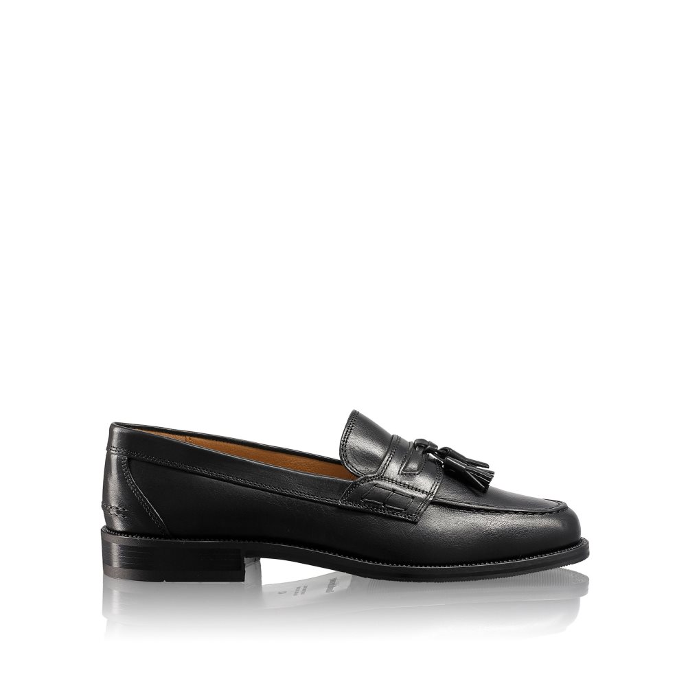 Russell & Bromley Keeble 4 Tassel College Formella Skor Herr Svarta | UOZSL-0468