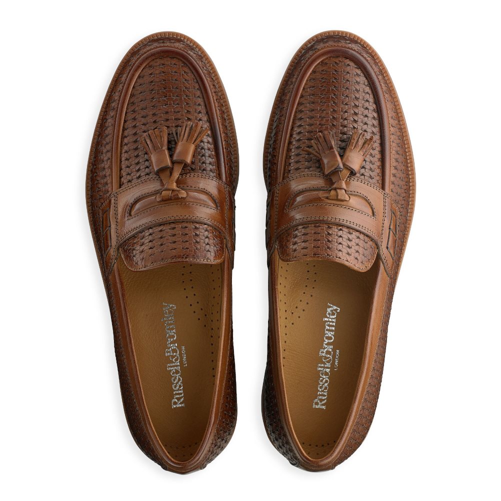 Russell & Bromley Keeble 4 Tassel College Formella Skor Herr Bruna | XAKOT-0521