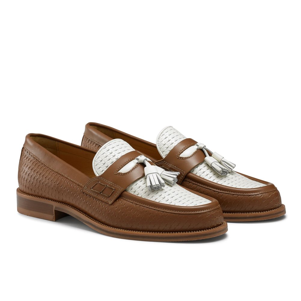 Russell & Bromley Keeble 4 Tassel College Formella Skor Herr Bruna | YPHAW-3970