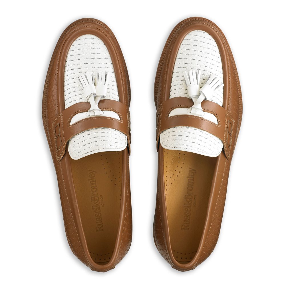Russell & Bromley Keeble 4 Tassel College Formella Skor Herr Bruna | YPHAW-3970