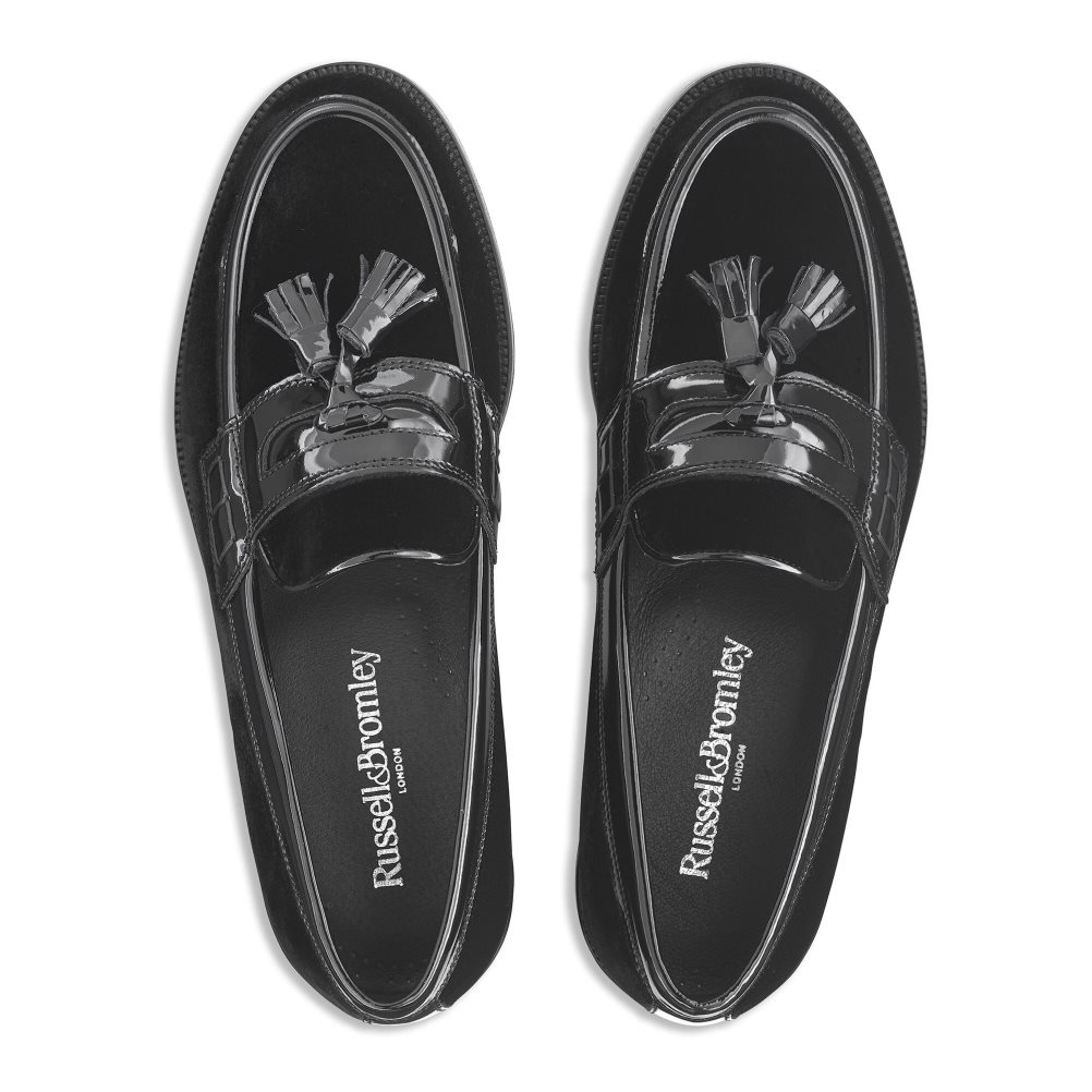 Russell & Bromley Keeble 4 Tassel College Formella Skor Herr Svarta | ZTCAI-7152