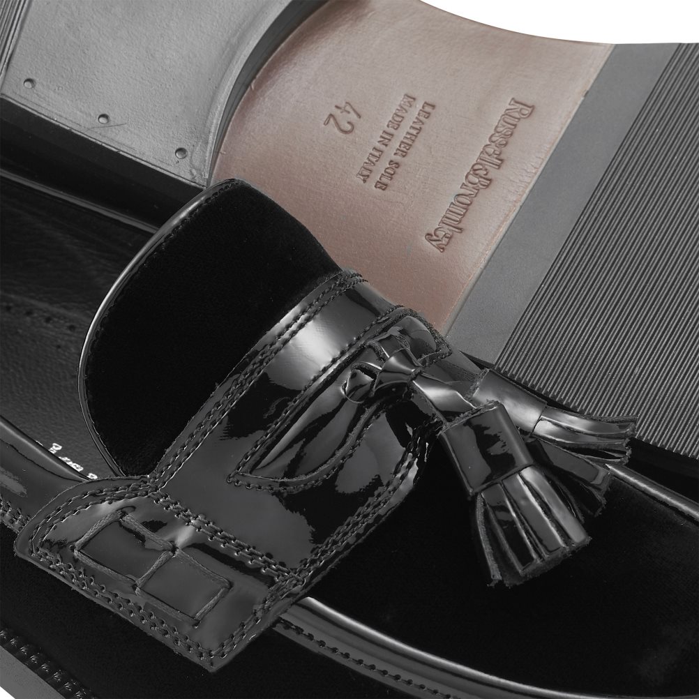 Russell & Bromley Keeble 4 Tassel College Formella Skor Herr Svarta | ZTCAI-7152