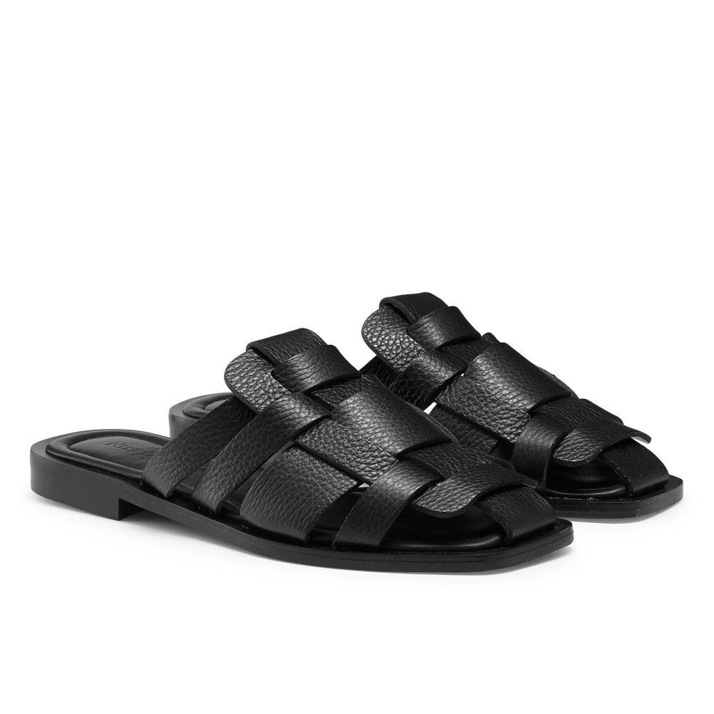 Russell & Bromley Ko Samui Fisherman Platta Sandaler Dam Svarta | SJUPO-8639