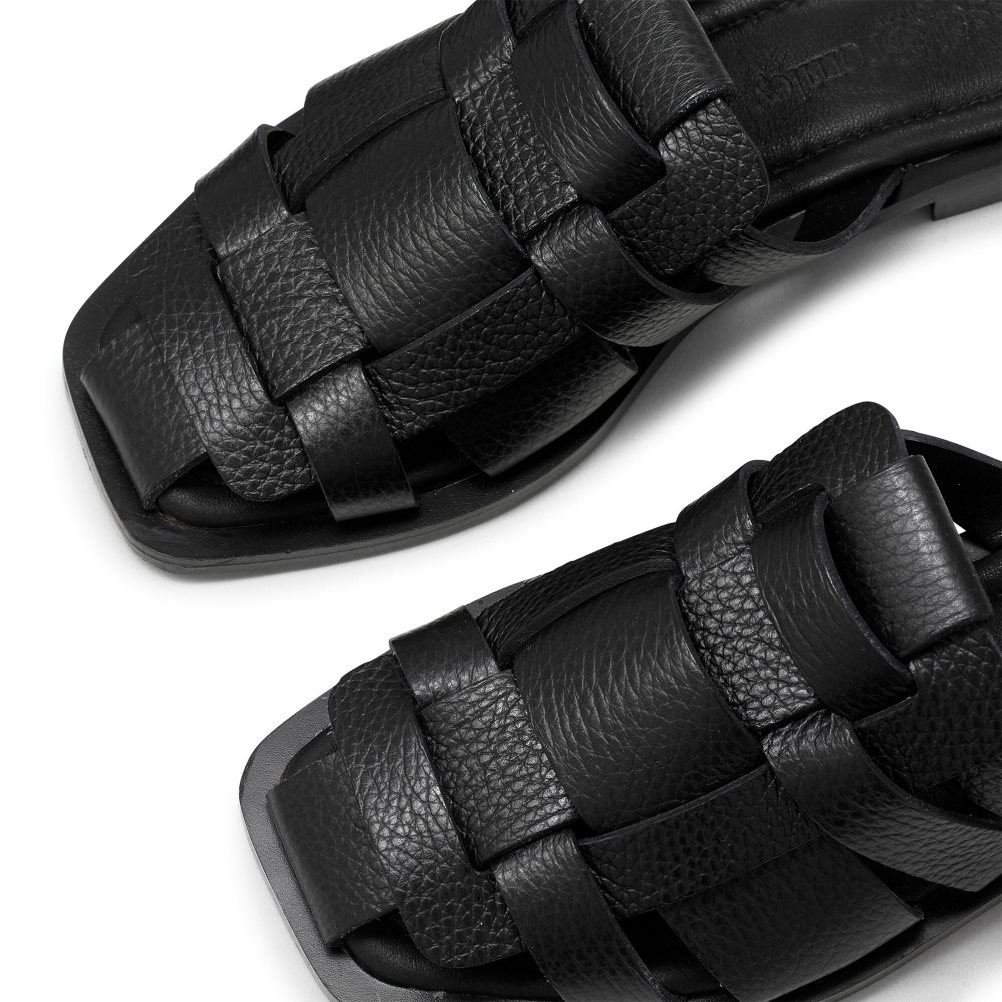 Russell & Bromley Ko Samui Fisherman Platta Sandaler Dam Svarta | SJUPO-8639