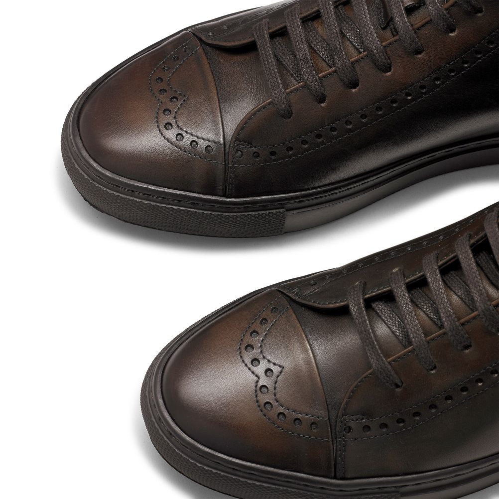 Russell & Bromley Legend Luxury High-top Sneakers Herr Choklad | DUPAF-6314