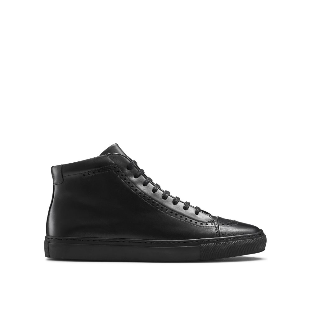Russell & Bromley Legend Luxury High-top Sneakers Herr Svarta | LNGOY-0514
