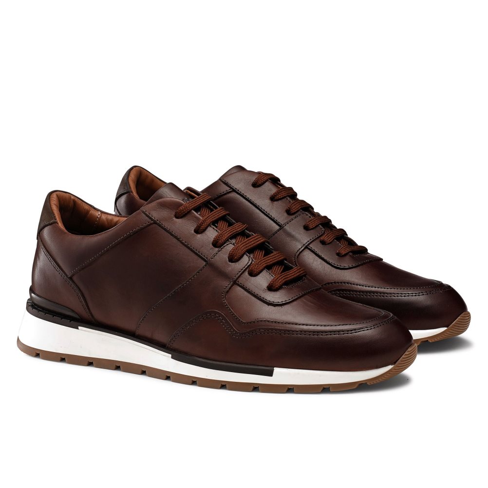 Russell & Bromley Lomond Spets-up Sneakers Herr Mörkbruna | ZESCI-8792