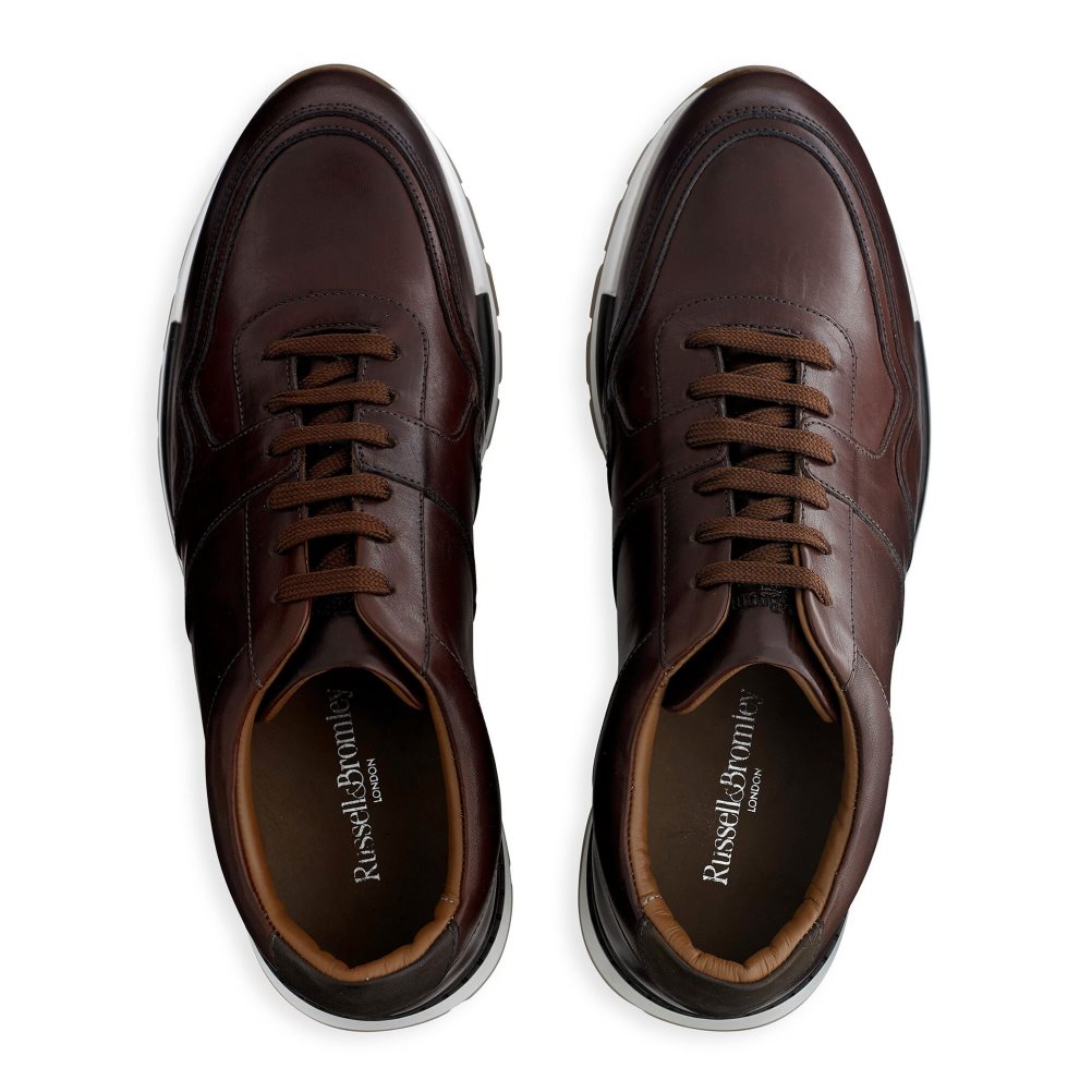 Russell & Bromley Lomond Spets-up Sneakers Herr Mörkbruna | ZESCI-8792