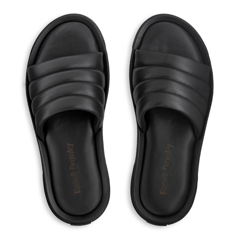 Russell & Bromley Luxe Luxury Padded Badtofflor Herr Svarta | FTQME-8732