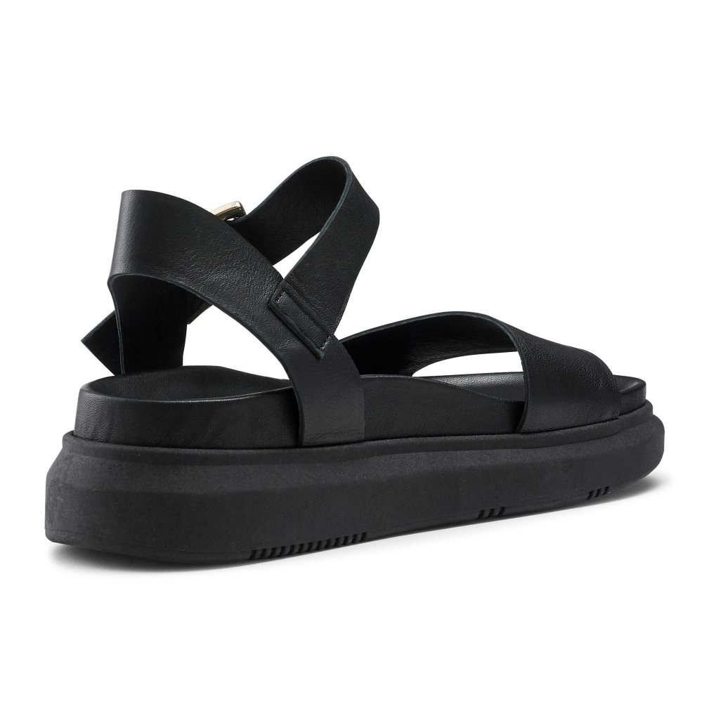 Russell & Bromley Miramar Tjock Platta Sandaler Dam Svarta | AWZUT-2019