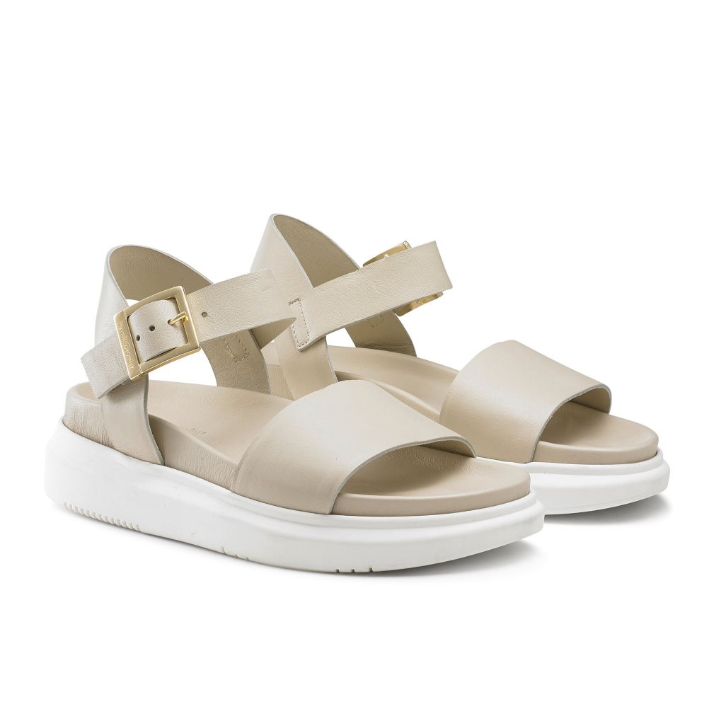 Russell & Bromley Miramar Tjock Platta Sandaler Dam Beige | DRAUQ-2107