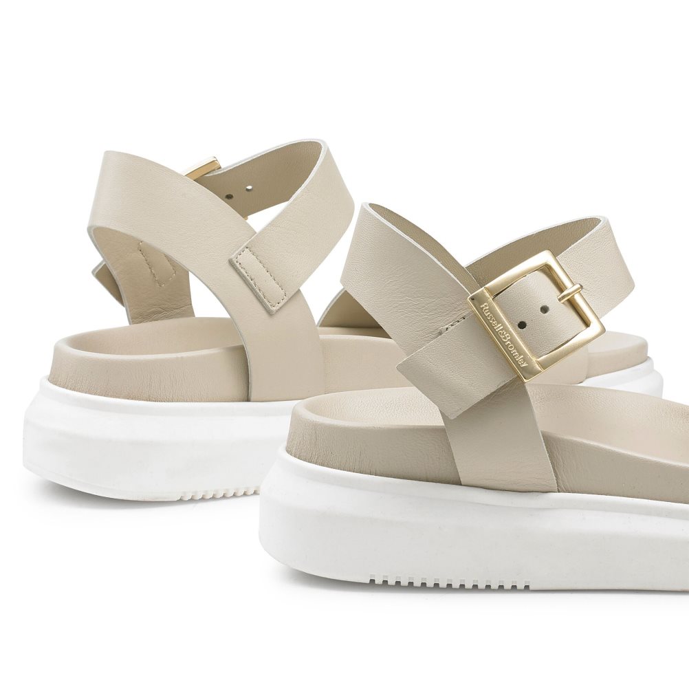 Russell & Bromley Miramar Tjock Platta Sandaler Dam Beige | DRAUQ-2107