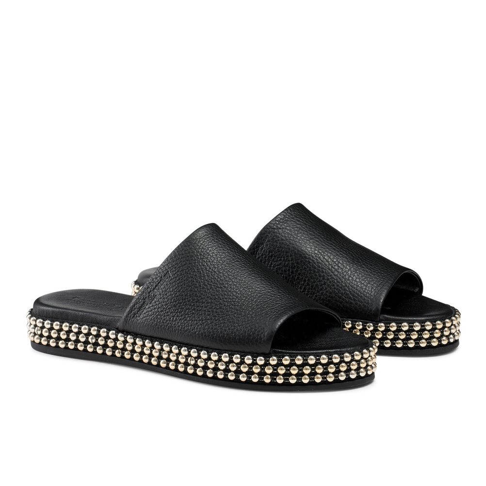 Russell & Bromley Moneypot Platta Sandaler Dam Svarta | MWOEP-1987