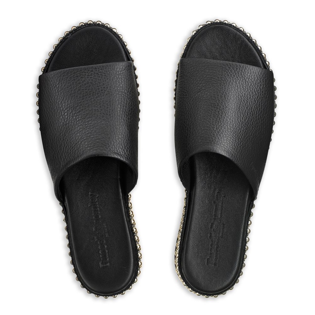 Russell & Bromley Moneypot Platta Sandaler Dam Svarta | MWOEP-1987