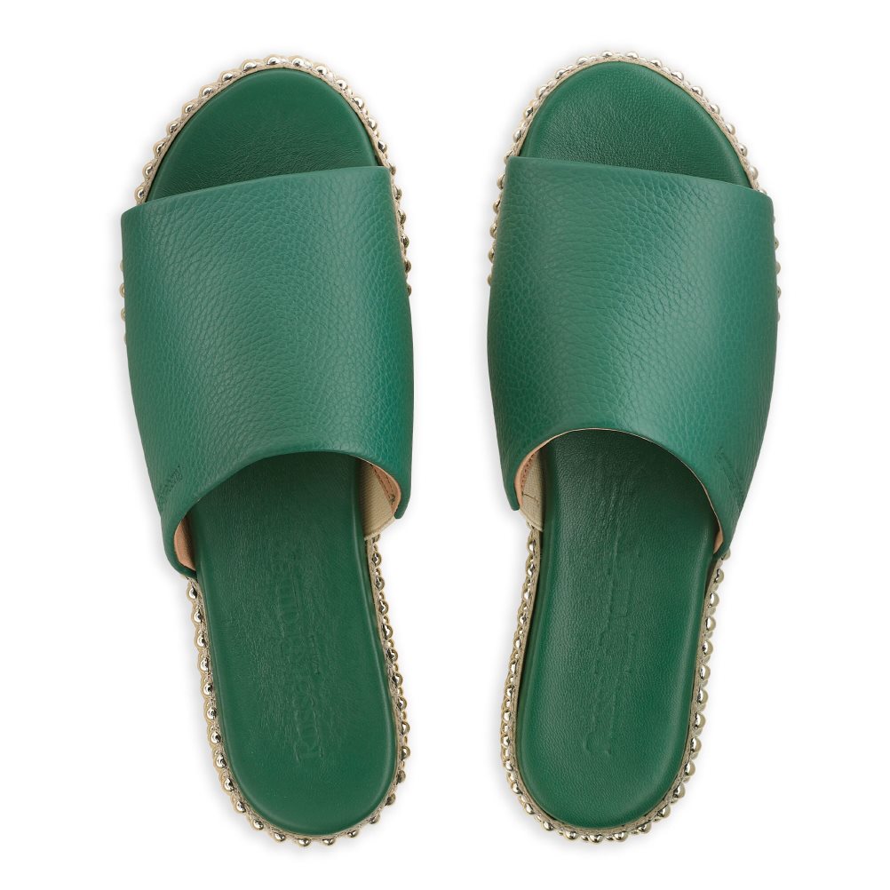 Russell & Bromley Moneypot Platta Sandaler Dam Gröna | VQHOL-1843