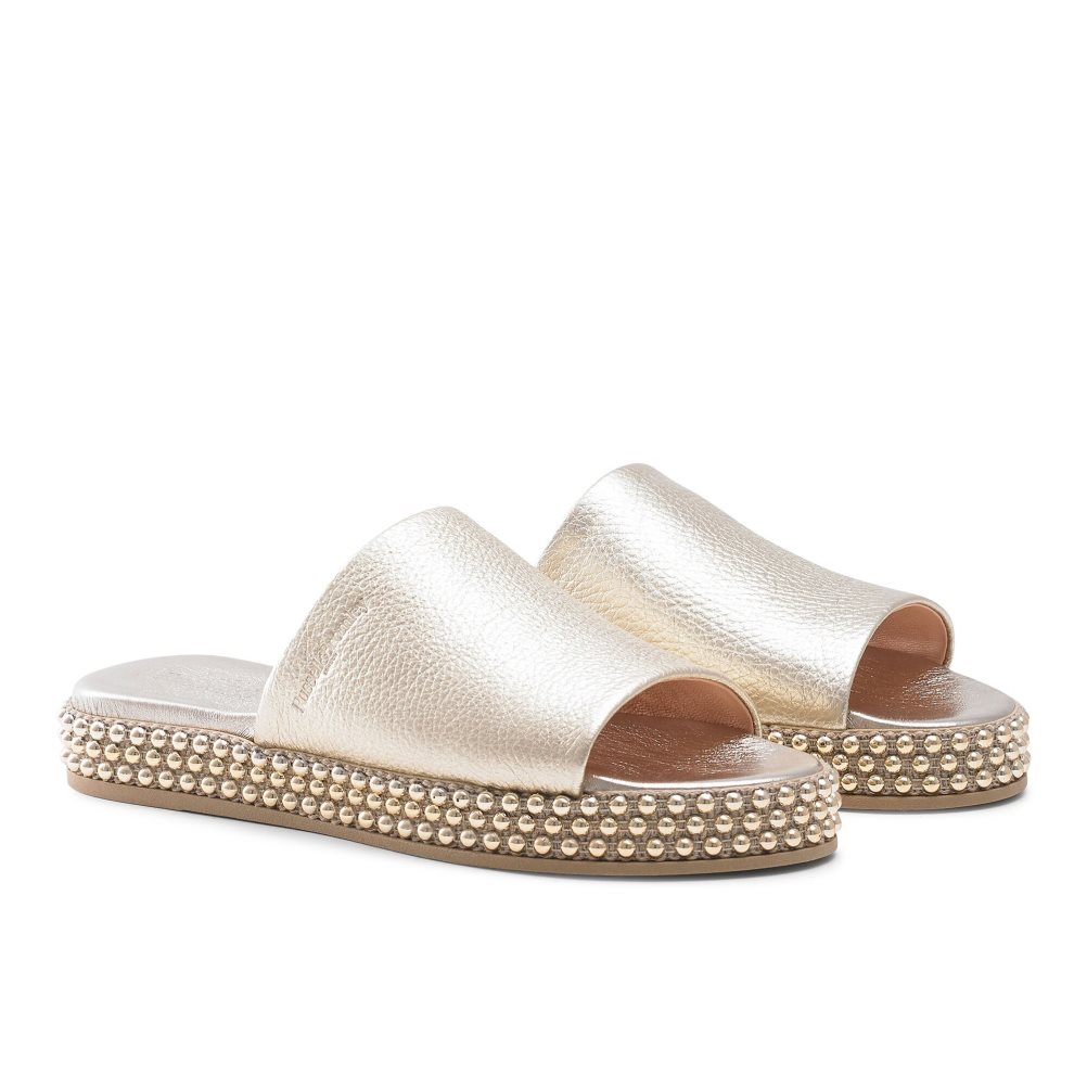 Russell & Bromley Moneypot Platta Sandaler Dam Guld | YMQAH-6208
