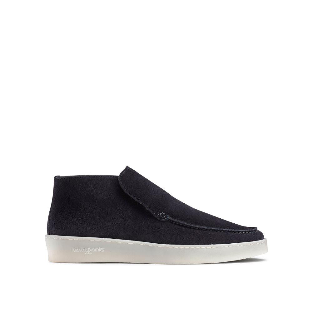 Russell & Bromley Monterey Slip On Chukka Stövlar Herr Marinblå | YVKBX-3980