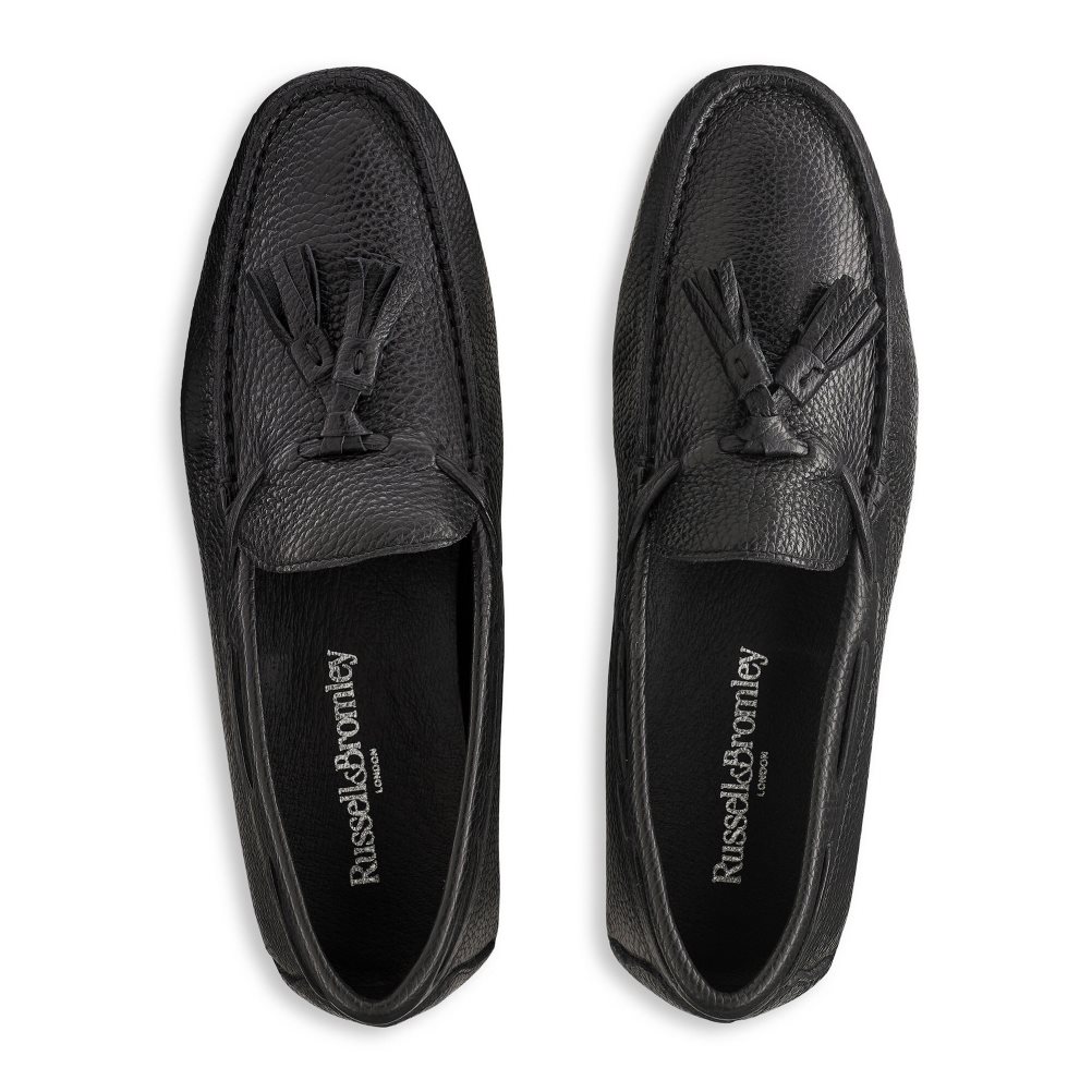 Russell & Bromley Monza Tassel Mockasiner Herr Svarta | QBRFX-6203