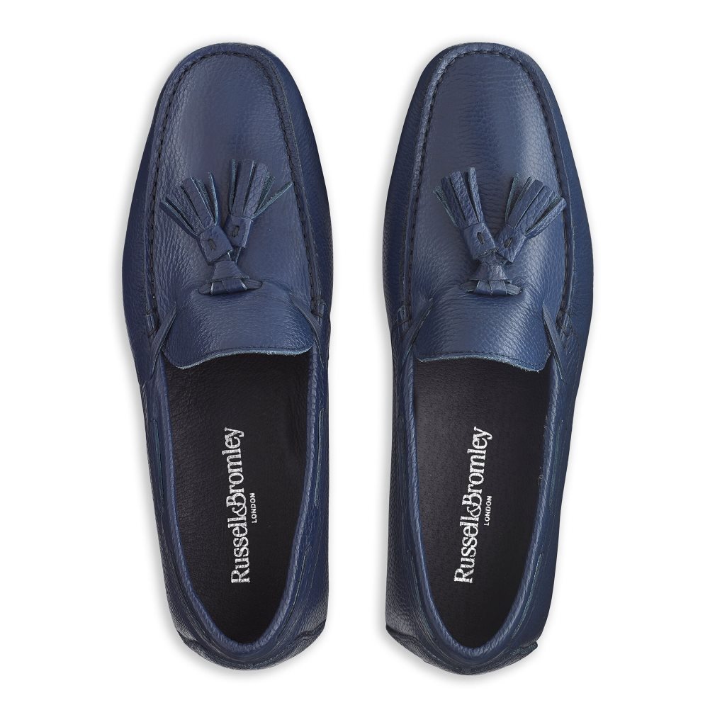 Russell & Bromley Monza Tassel Mockasiner Herr Marinblå | WXZFP-8750