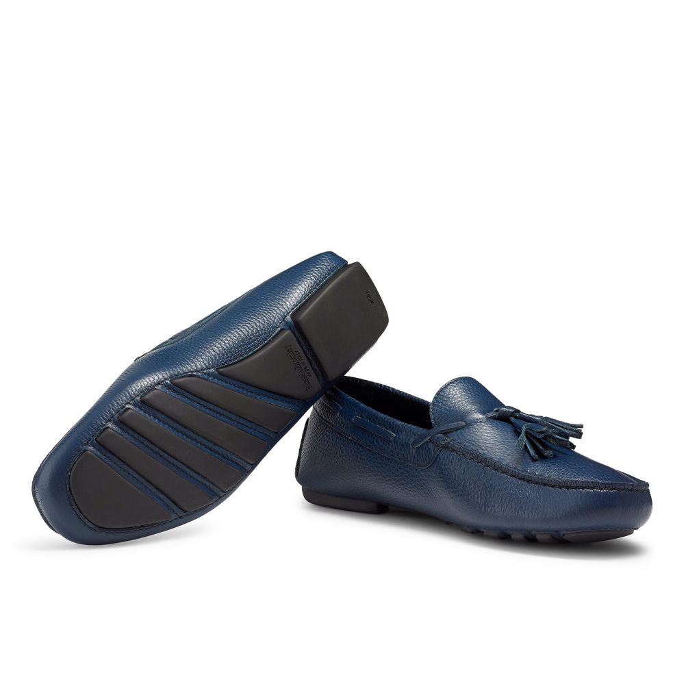 Russell & Bromley Monza Tassel Mockasiner Herr Marinblå | WXZFP-8750