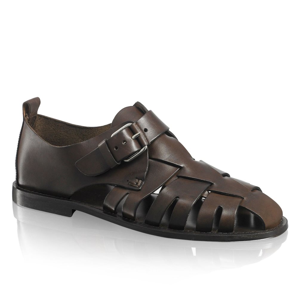 Russell & Bromley Neptune Buckled Fisherman Sandaler Herr Choklad | QBWRE-6379