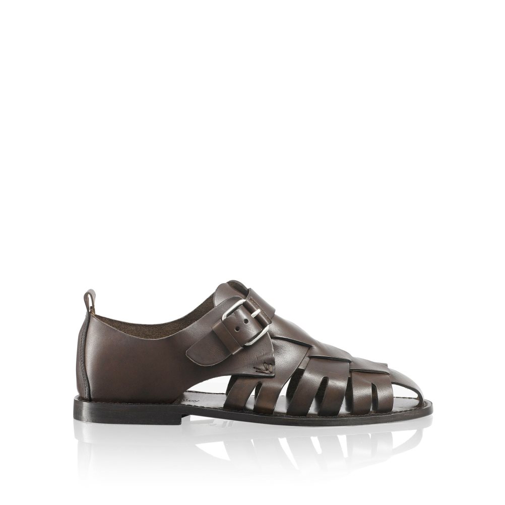 Russell & Bromley Neptune Buckled Fisherman Sandaler Herr Choklad | QBWRE-6379