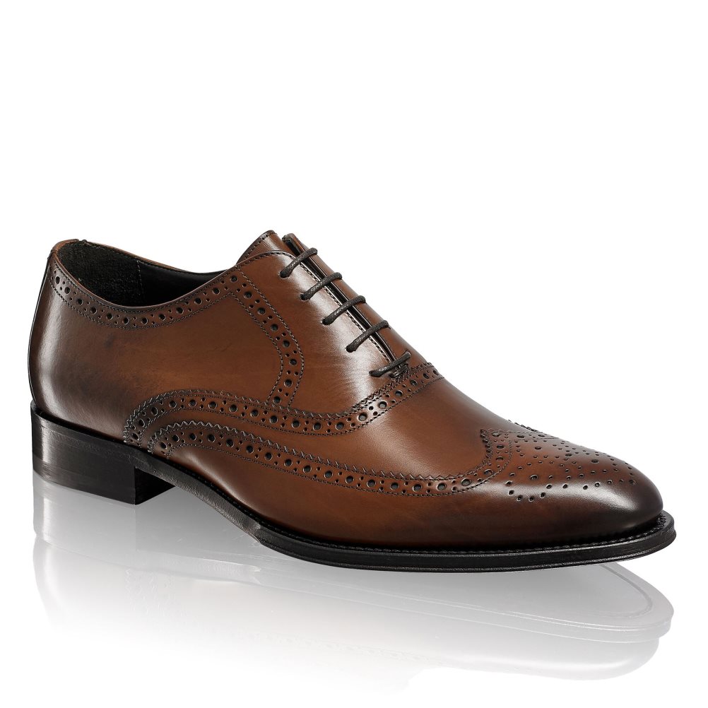 Russell & Bromley Oak Antiqued Brogue Oxford Formella Skor Herr Mörkbruna | VPIDJ-3245