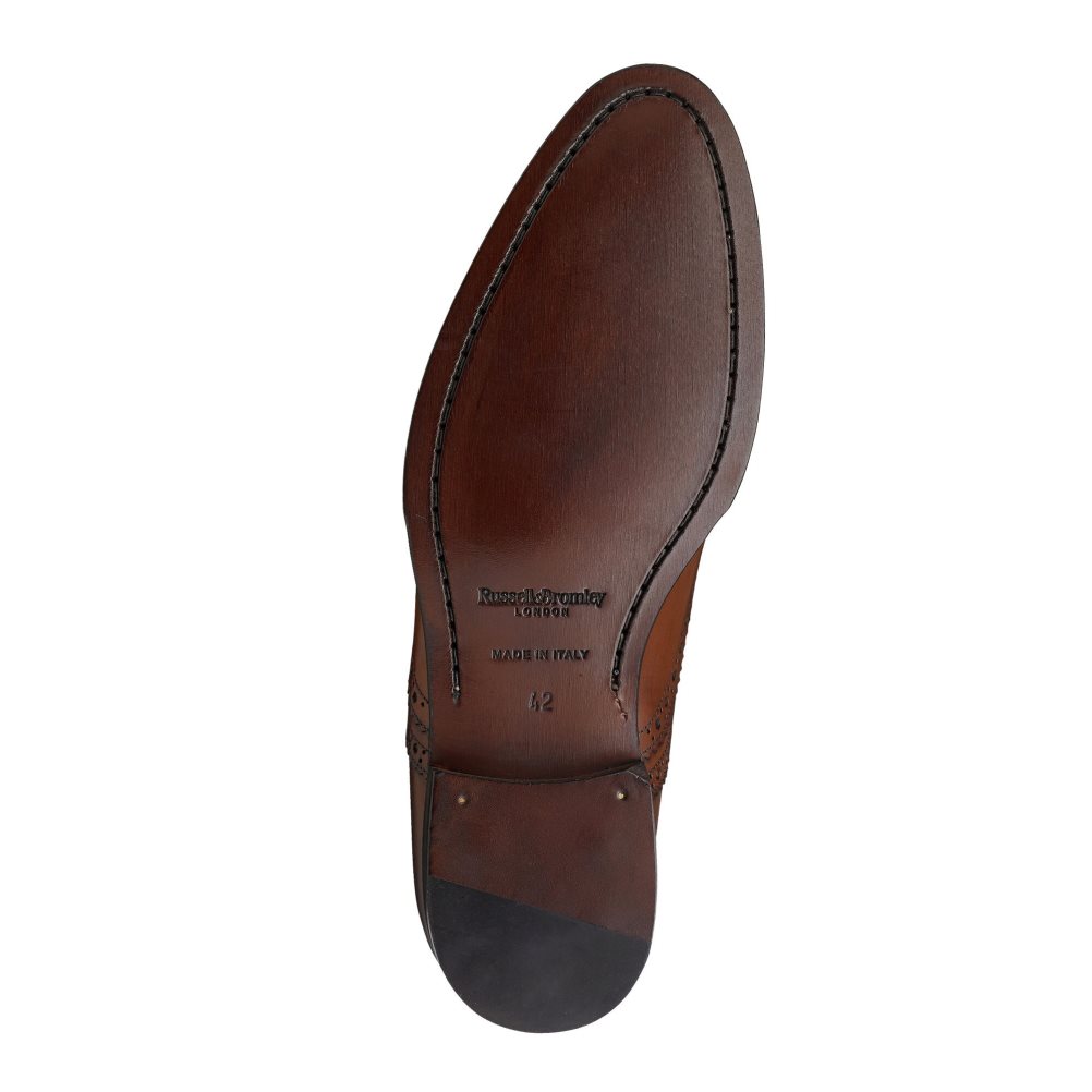 Russell & Bromley Oak Antiqued Brogue Oxford Formella Skor Herr Mörkbruna | VPIDJ-3245