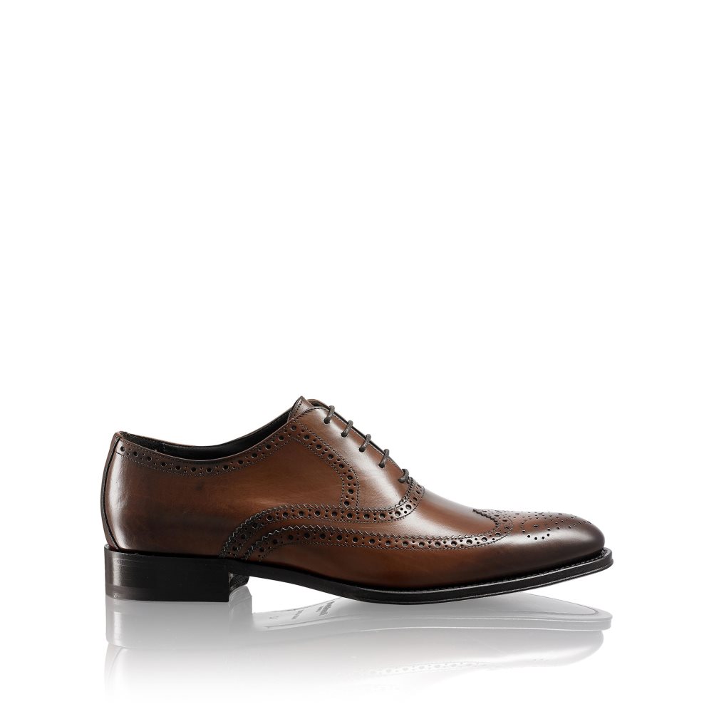 Russell & Bromley Oak Antiqued Brogue Oxford Formella Skor Herr Mörkbruna | VPIDJ-3245