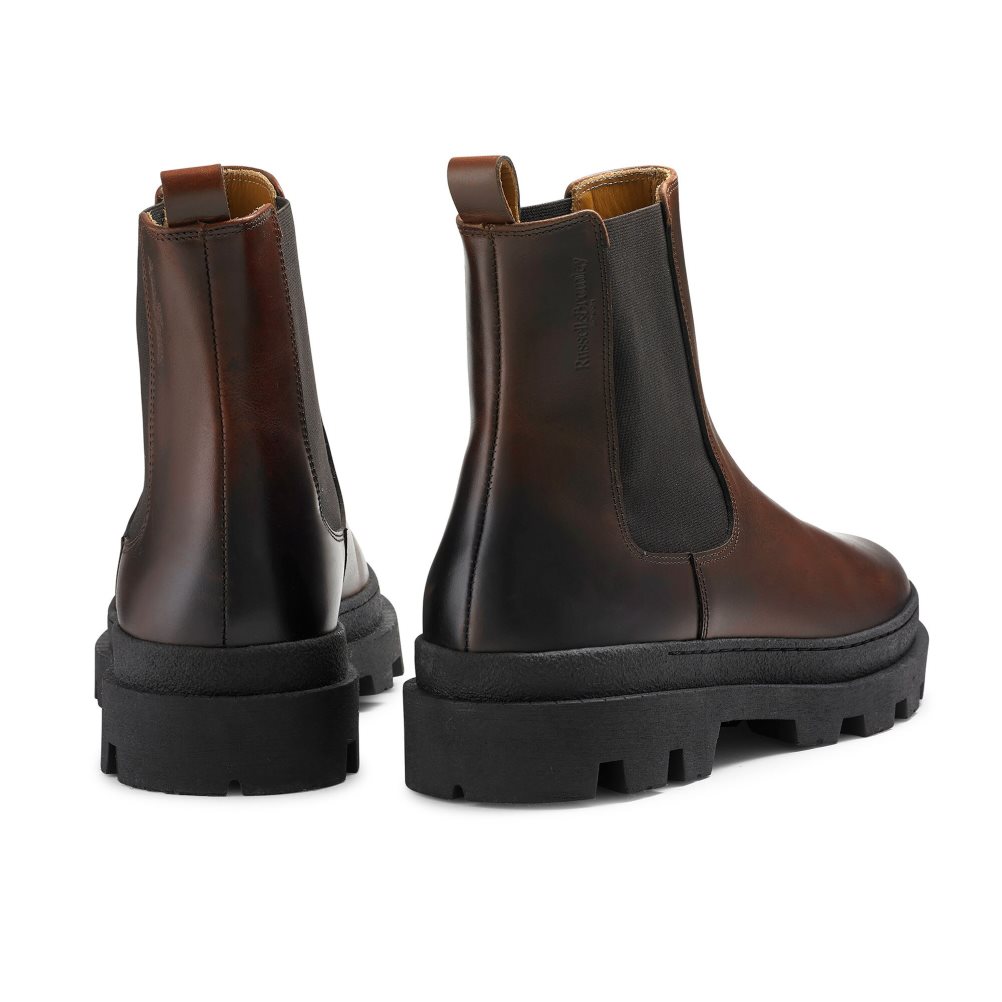 Russell & Bromley Off Grid Tjock Sole Chelsea Stövlar Herr Mörkbruna | DCHNV-6457