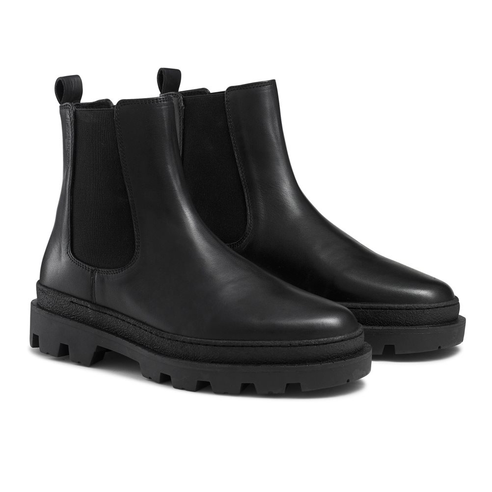 Russell & Bromley Off Grid Tjock Sole Chelsea Stövlar Herr Svarta | EBOKS-9251