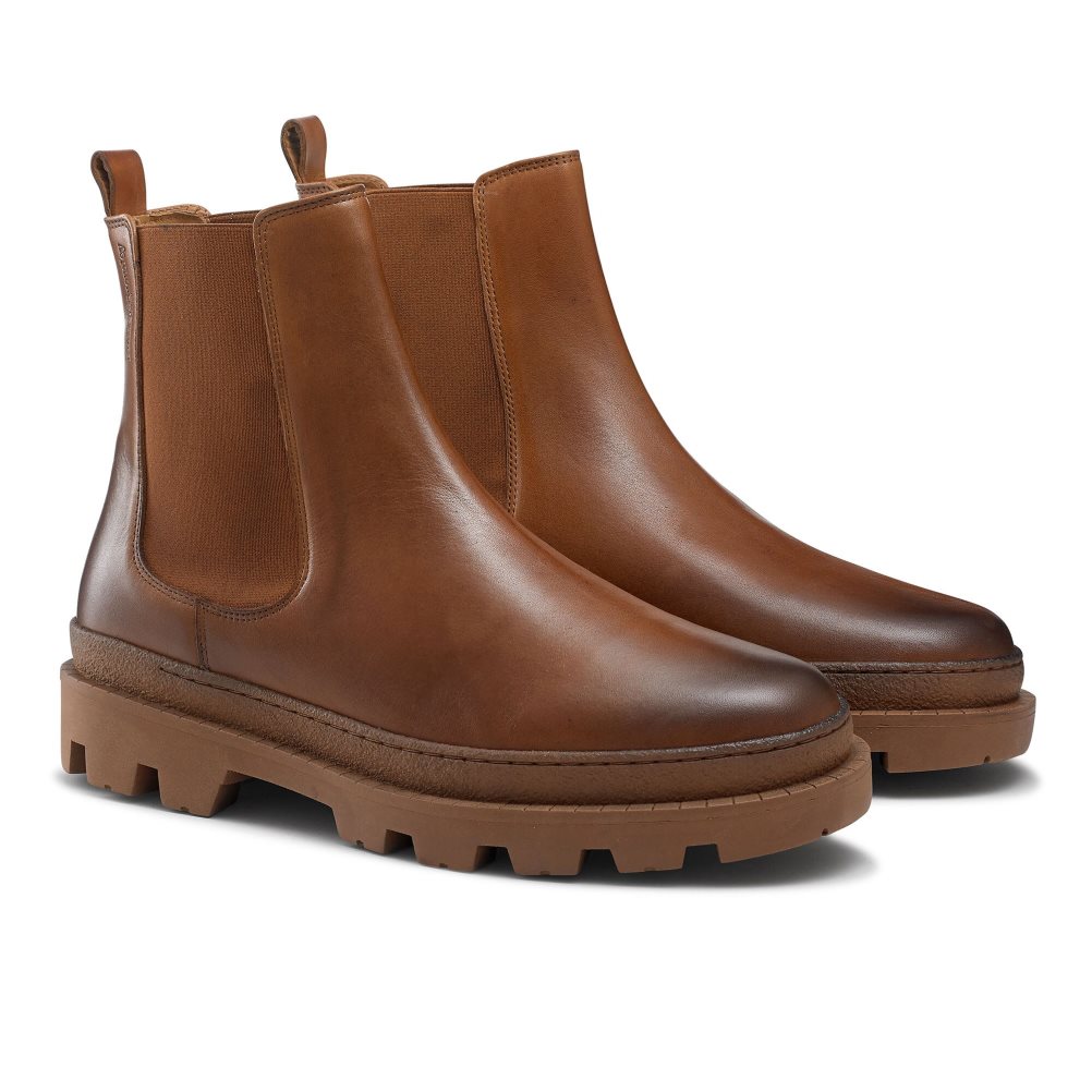 Russell & Bromley Off Grid Tjock Sole Chelsea Stövlar Herr Bruna | HIRSX-8307