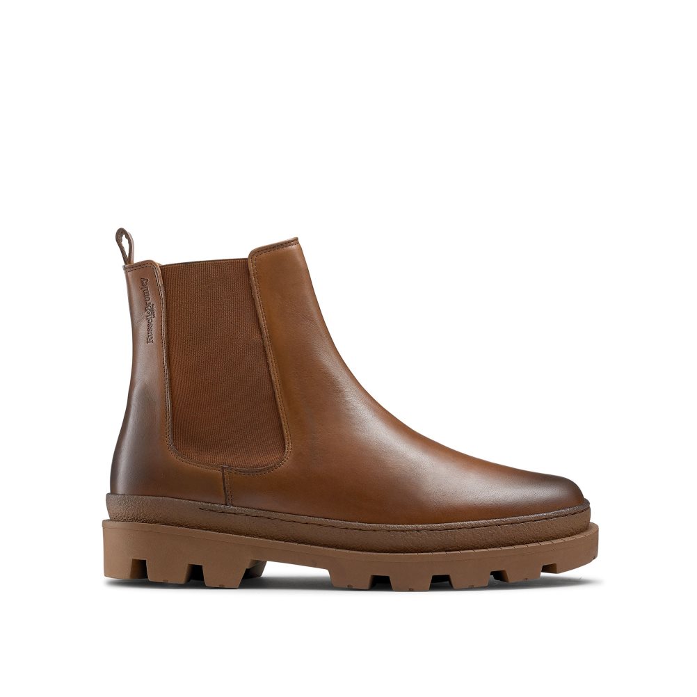 Russell & Bromley Off Grid Tjock Sole Chelsea Stövlar Herr Bruna | HIRSX-8307