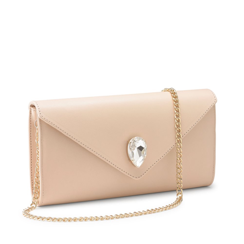 Russell & Bromley Olympia Gem Clutch Väska Dam Beige | YKCQP-0862